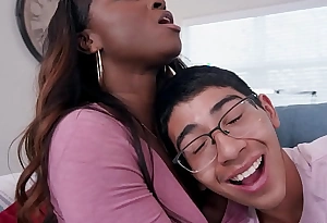 Unintended stepson receives down to be sure thing embrace his hawt black stepmom - ebony-interracial porn
