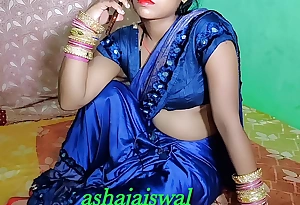 Desi Indian Bhabhi drilled beyond brink upon blue saree