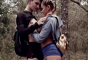 Hardfucked teenie facialized unconnected with jogger