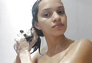 Chap-fallen girl taking a washed