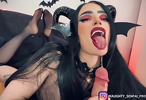 Senpai Set of beliefs Succubus - Halloween Devil Cosplay Interior Pmv (goth Cooky Oral-stimulation Footjob Facial)