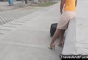 Traveler fucks a filipina lam out attendant!